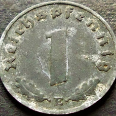 Moneda istorica 1 REICHSPFENNIG - GERMANIA NAZISTA, anul 1942 E * cod 1329