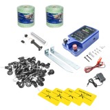 Kit complet gard electric 12/220V, 2 Joule, 2000 m, cu izolatori si kit poarta