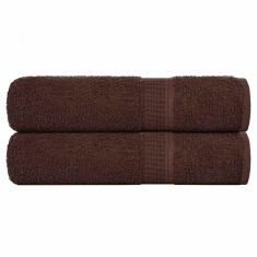vidaXL Prosoape de baie 2 buc maro 100x150 cm 360 g/m&sup2; 100% bumbac