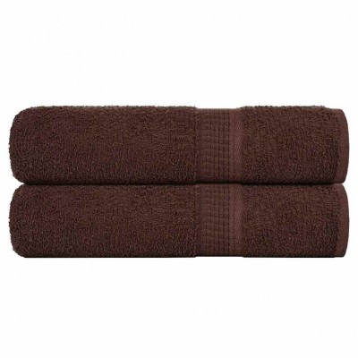 vidaXL Prosoape de baie 2 buc maro 100x150 cm 360 g/m&amp;sup2; 100% bumbac foto