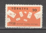 Turcia.1958 Saptamina internationala a scrisorii ST.7, Nestampilat