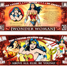 SUA = FANTASY NOTE (TJ6) = WONDER WOMAN - 2015 - UNC / SERIA COMICS SUPERHEROS