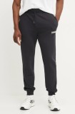 Napapijri pantaloni de trening din bumbac M-Gori bărbați, culoarea negru, cu imprimeu, NP0A4IDS0411