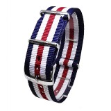 Curea Morellato tip NATO Band Nastro Cannete Blue White Red 18mm 20mm 22mm