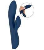 Vibrator Rabbit Magic Shiver, 10 Moduri Vibratii, Silicon, USB, Albastru Inchis, 20 cm