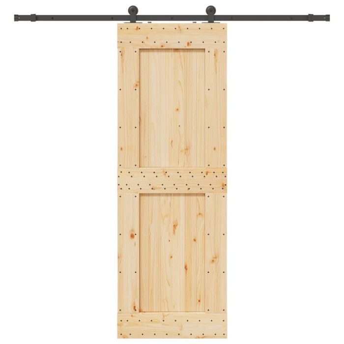 vidaXL Ușă glisantă cu set de feronerie 80x210 cm, lemn masiv de pin 3332719