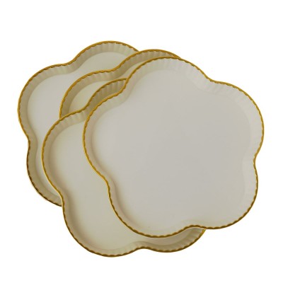 Set 4 tavi Pufo Gentle pentru servire aperitive, dulciuri, bomboane, 16 cm, alb foto