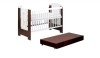 Patut bebe din lemn cu sertar Little Giraffe Wenge, 120x60 cm, Klups