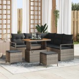 vidaXL Set de canapele pentru grădină cu pernă 8 pcs Gri Rattan poli