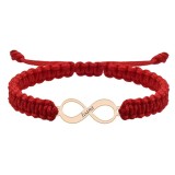 Bratara personalizata snur impletit infinit si nume gravat din argint 925 placat cu aur roz