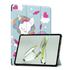 Husa tableta compatibila oneplus pad go, foldpro cu microfibra, auto sleep/wake, unicorn