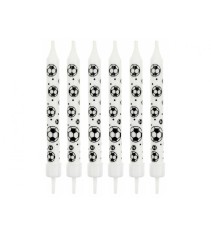 Set 6 lumanari tort, model cu mingi de fotbal