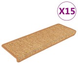 Cumpara ieftin Covorase scari autoadezive, 15 buc. aspect sisal, 65x21x4cm sisal
