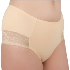 Chilot brazilian cu talie &icirc;naltă bumbac elastic C1215 - M - Bej
