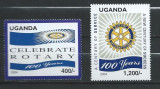 UGANDA 2004 ROTARY -ANIVERSAREA A 100 DE ANI, Nestampilat