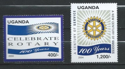 UGANDA 2004 ROTARY -ANIVERSAREA A 100 DE ANI foto