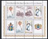 1999 LP 1484 a VIZITA SANCTITATII PAPA IOAN PAUL AL II-LEA IN ROMANIA BLOC MNH, Nestampilat