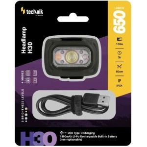 Lanterna Technik Headlamp H30 (built-in Battery) Sst20 Led + Red Light + Usb-c 650l foto