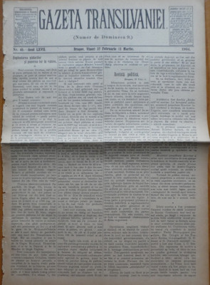 Gazeta Transilvaniei , Numer de Dumineca , Brasov , nr. 45 , 1904 foto