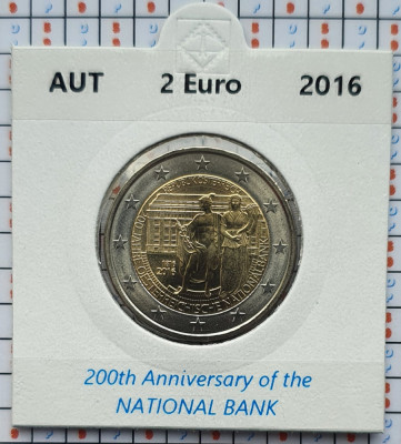 Austria 2 euro 2016 UNC - National Bank - km 3248 - cartonas personalizat D58501 foto