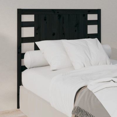 Tablie de pat, negru, 106x4x100 cm, lemn masiv de pin GartenMobel Dekor foto