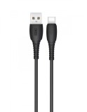 Cablu transfer date si incarcare XO NB-P163 USB-A - USB-C 2.4A 1m, Negru