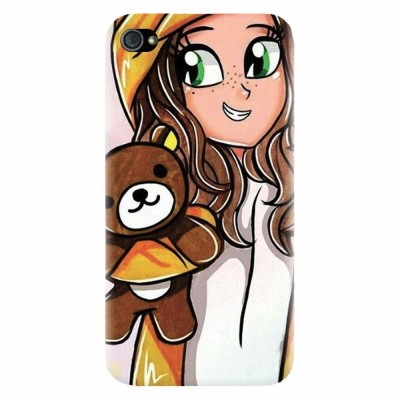 Husa silicon pentru Apple Iphone 4 / 4S, Girl With Little Bear foto
