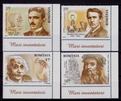 RO 2014 ,LP 2052 ,&amp;quot;Mari inventatori&amp;quot; - serie cu tabs ,MNH foto