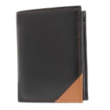 Cumpara ieftin Portofel pentru barbati, Caelum PT1373, piele naturala, Negru/Maro