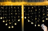 2x1M Lumini de perdea cu model de fulg de zăpadă, alb cald, lumini de Crăciun USB cu 8 moduri, lumini de z&acirc;ne perdea cu 104 LED-uri, lumini de atmosfe