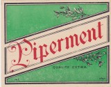 Eticheta Piperment Qualite Extra - Fabrica de bauturi Simon Simeon Leib Majer Bistrita, perioada regalista, ND