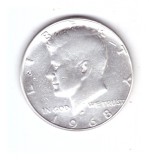 Moneda SUA 1/2 dollar/dolar 1968 D, stare buna, curata, America de Nord, Argint