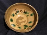 Arta si Traditie - Farfurie / Blid / Strachina / Castron de Horezu jud Valcea ceramica utilitara mijlocul sec XX cu initialele Gr. C. N. !
