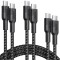 Set cabluri USB type C - USB type C 100W 3buc 1.2m +2x 2m negru Choetech MIX00108 Choetech