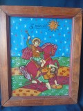 Veche icoana pe sticla Sf Dumitru, iconar Sorin Suciu jud Brasov