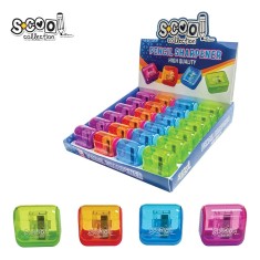 Ascutitoare cu container si lama nichelata, 8 mm, diverse culori