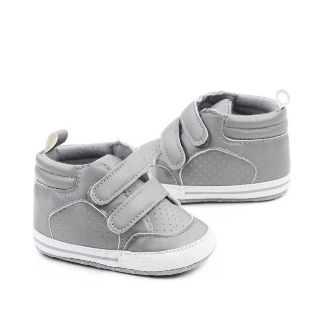 Adidasi gri cu barete cu arici (Marime Disponibila: 6-9 luni (Marimea 19