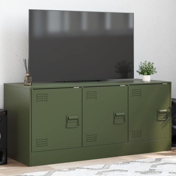 Gossi comoda tv, verde masliniu, 99x39x44 cm, otel