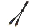 Cablu RCA Goobay 0,2m Aurit Negru Mufă x2 Cod 50375