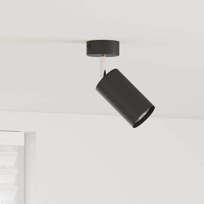 vidaXL Reflector de Plafon 1 Cale Reglabil Negru GU10