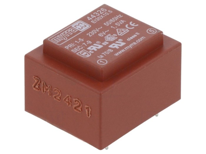 Transformator PCB 230V 6V 1,5VA