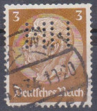 Germania Reich 1933 , Perfin ,Stampilat