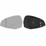 Geam oglinda exterioara cu suport fixare Audi A4/S4 (B9), 11.2015-; A5, 06.2016-, Cabrio, Coupe, Rs, partea Stanga, incalzit; sticla asferica; geam c