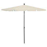 Umbrela de gradina cu stalp, nisipiu, 210x140 cm GartenMobel Dekor, vidaXL