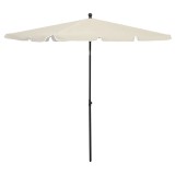 VidaXL Umbrelă de grădină cu st&acirc;lp, nisipiu, 210x140 cm 315543