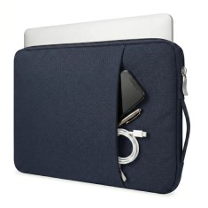 Geanta Laptop 13"-14" iUni, Material Textil Impermeabil, Anti-zgarieturi, Anti-socuri, Buzunar extern, Bleumarin