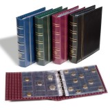 Album monede OPTIMA clasic in etui, cu 10 folii pentru monede, albastru