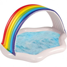 Piscina Gonflabila Happy People Baby Rainbow cu Parasolar 149 x 124 cm foto