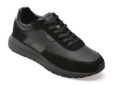 Cumpara ieftin Pantofi sport BOSS negri, 7841, din material textil si piele naturala