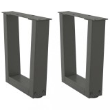 Picioare pentru măsuță de cafea &icirc;n formă de V, 2 buc., antracit, 30x(30-31,3) cm, oțel